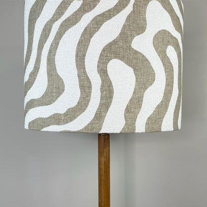 Toma Oiled Wood Tall Neck Floor Lamp with Sigrid Birch Lampshade