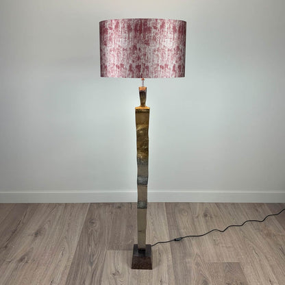 Totem Nickel & Champagne Floor Lamp with Choice of Bespoke Shade