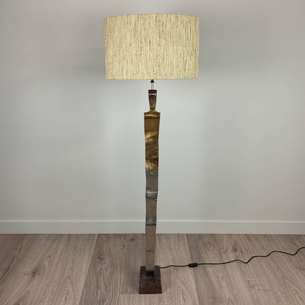 Totem Nickel & Champagne Floor Lamp with Choice of Bespoke Shade