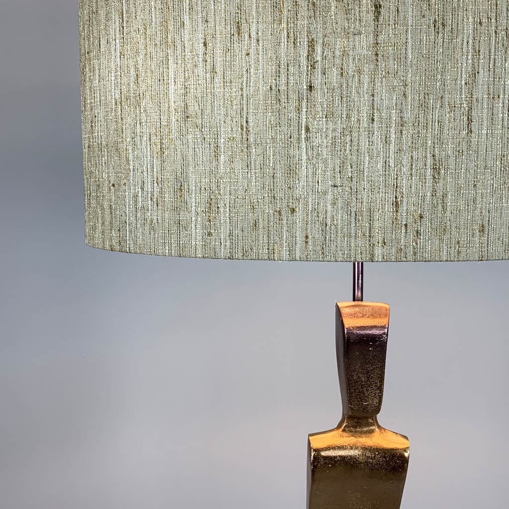 Totem Nickel & Champagne Floor Lamp with Textured Honeycomb Shade