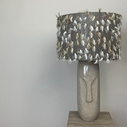 Visage Grey Face Design Tall Stoneware Table Lamp