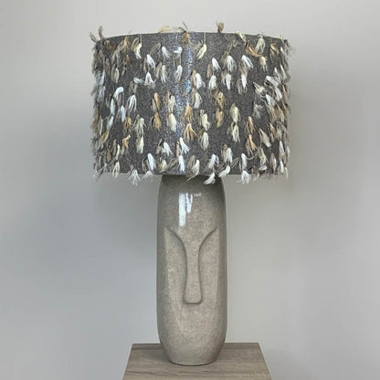 Visage Grey Face Design Tall Stoneware Table Lamp