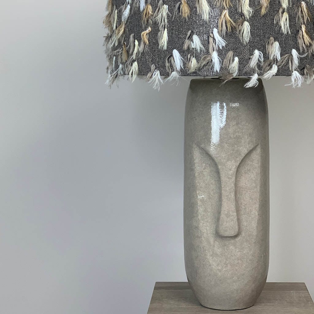 Visage Grey Face Design Tall Stoneware Table Lamp