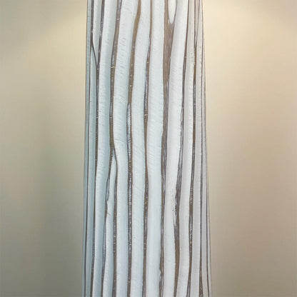 White Wood Effect Floor Lamp with Andes Clay Lampshade