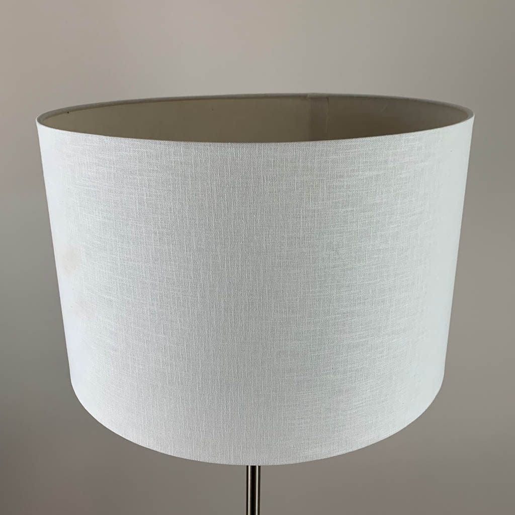 Belford Brushed Steel Floor Lamp With White Shade