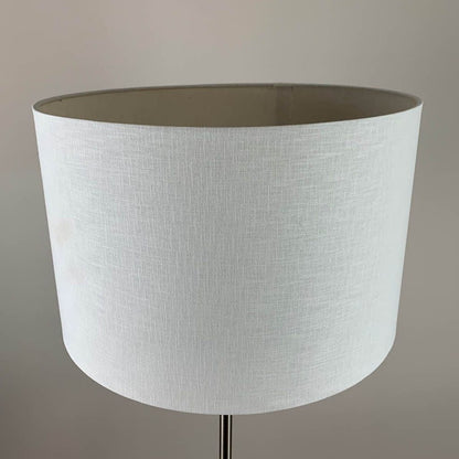 Belford Brushed Steel Floor Lamp With White Shade