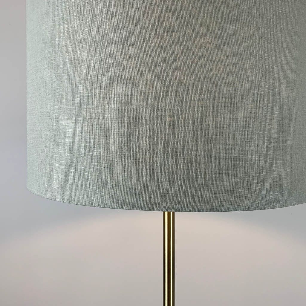 Belford Antique Brass Floor Lamp with Grey Shade