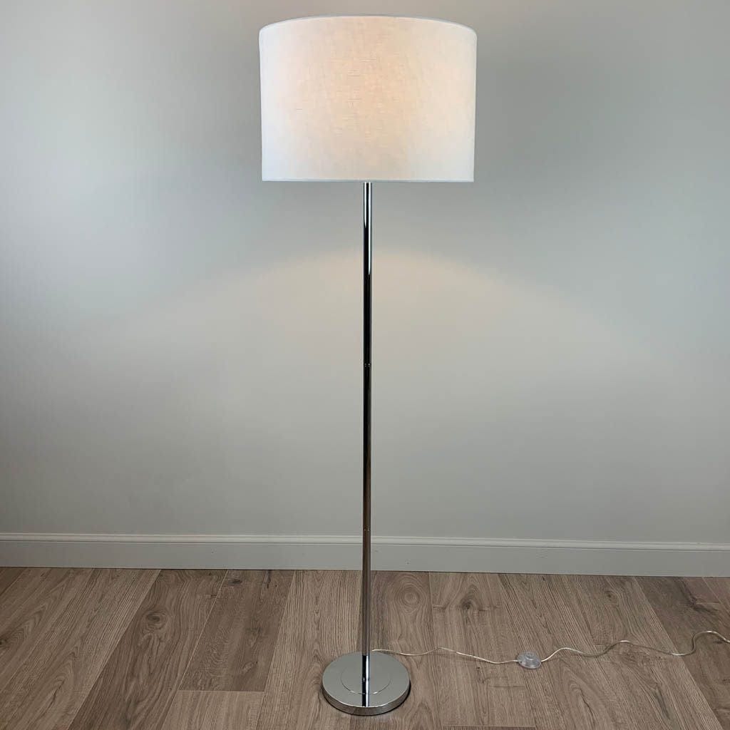 Belford Brushed Steel Floor Lamp With Choice of Shade