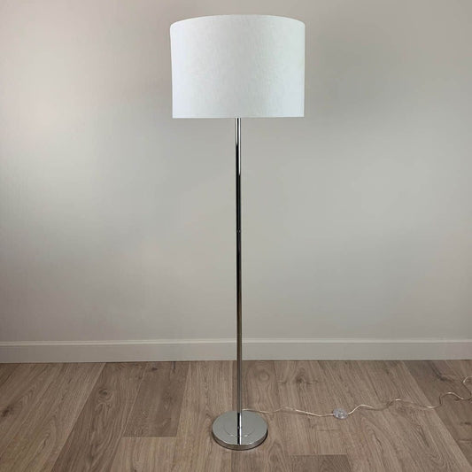 Belford Polished Chrome Floor Lamp with White Shade