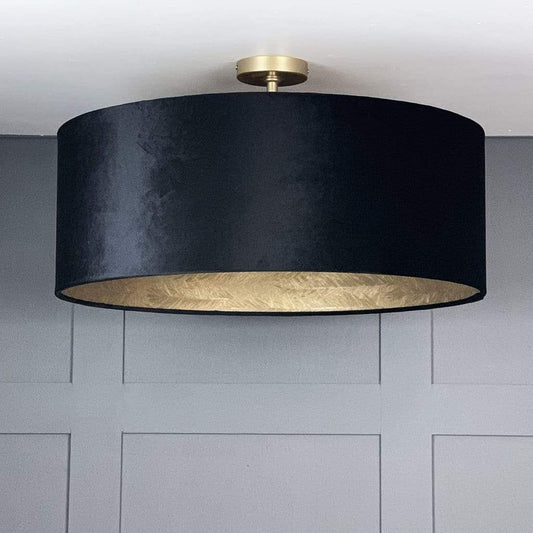 Black Coal Electrified Shade Lined with Feathered Gold Wallpaper