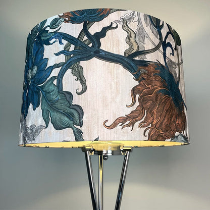 Brondby Chrome Floor Lamp with Timorous Beasties Epic Botanic Lampshade