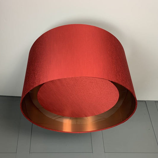 Electrified Textured Red Shade with Matching Baffle