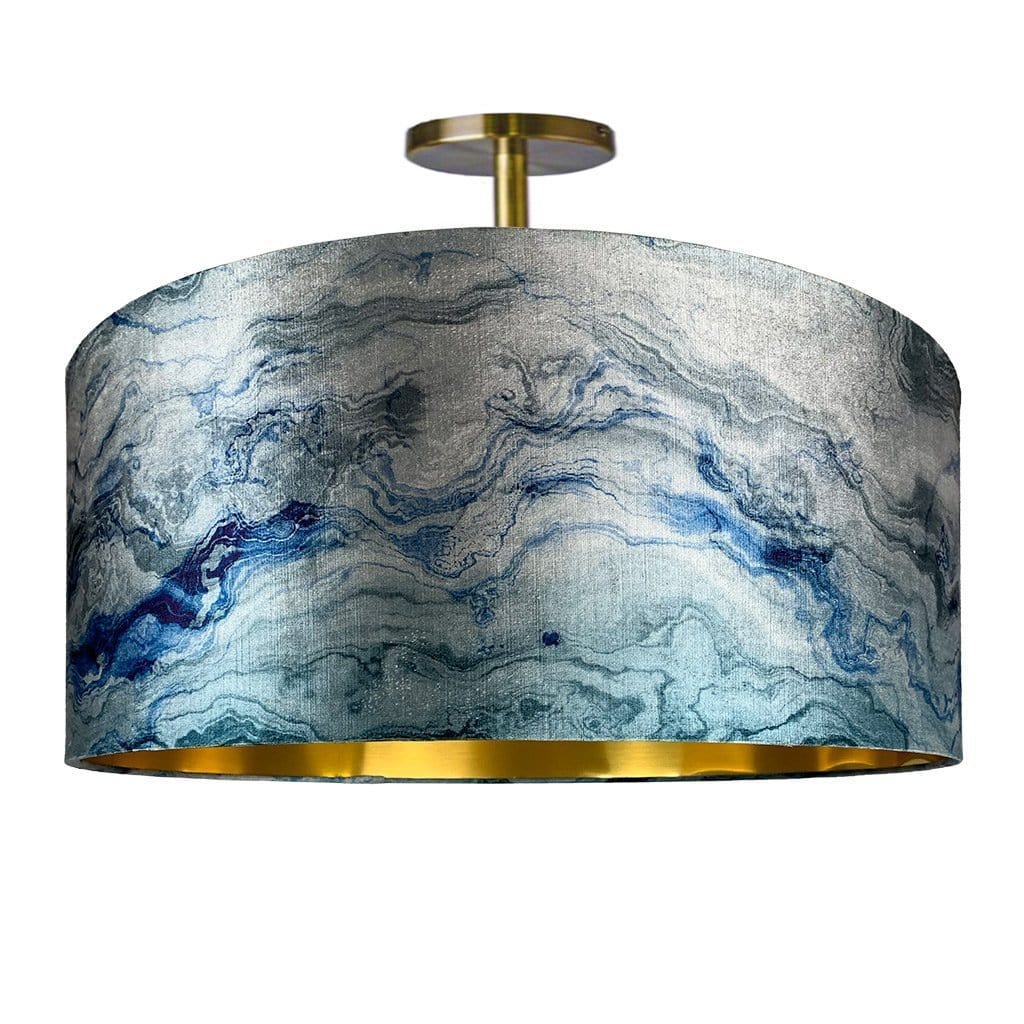Carrara Azure Marble & Brushed Gold Electrified Pendant