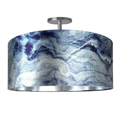 Carrara Indigo Marble & Brushed Silver Electrified Pendant