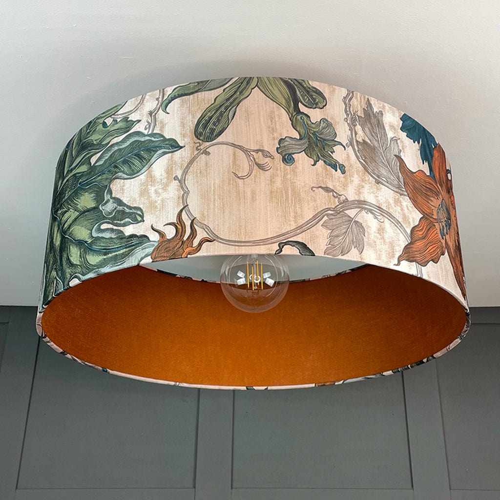 Electrified Timorous Beasties Epic Botanic Pendant Shade with Mineral Spice Fabric Lining