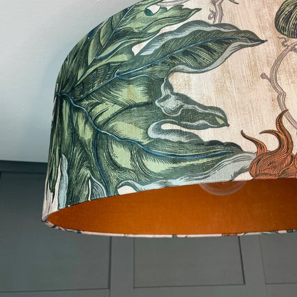 Electrified Timorous Beasties Epic Botanic Pendant Shade with Mineral Spice Fabric Lining
