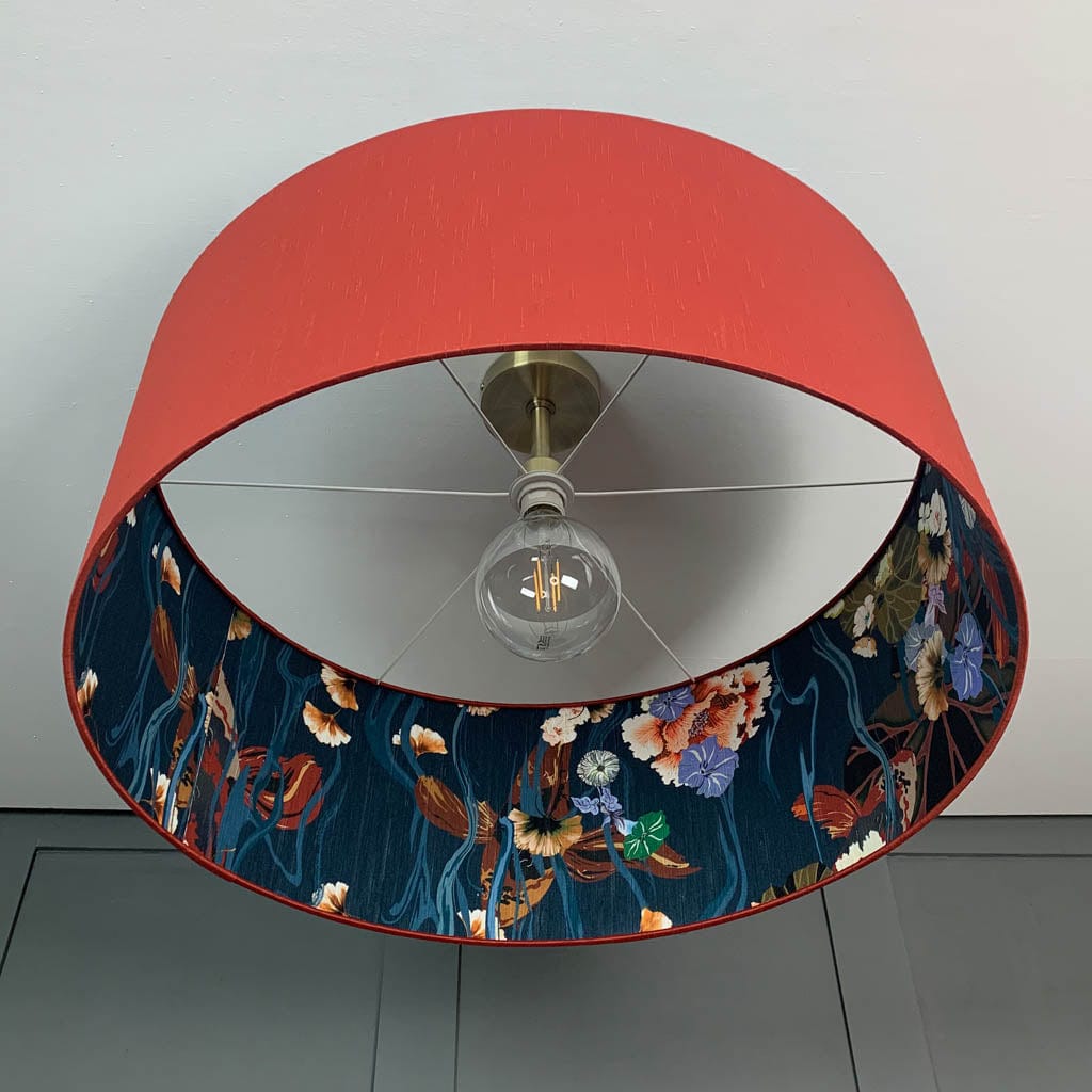 Electrified Astor Phoenix Faux Silk with Arte Koi Wallpaper Lining Lampshade