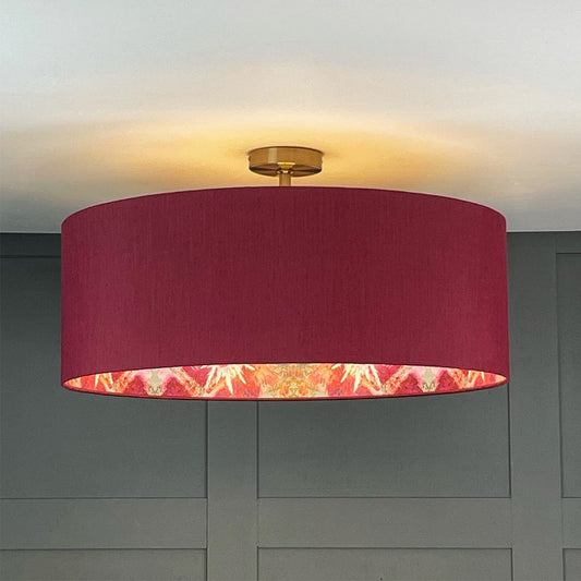 Electrified Mairi Helena Scottish Pink Thistle Pendant Shade with Dahlia Outer