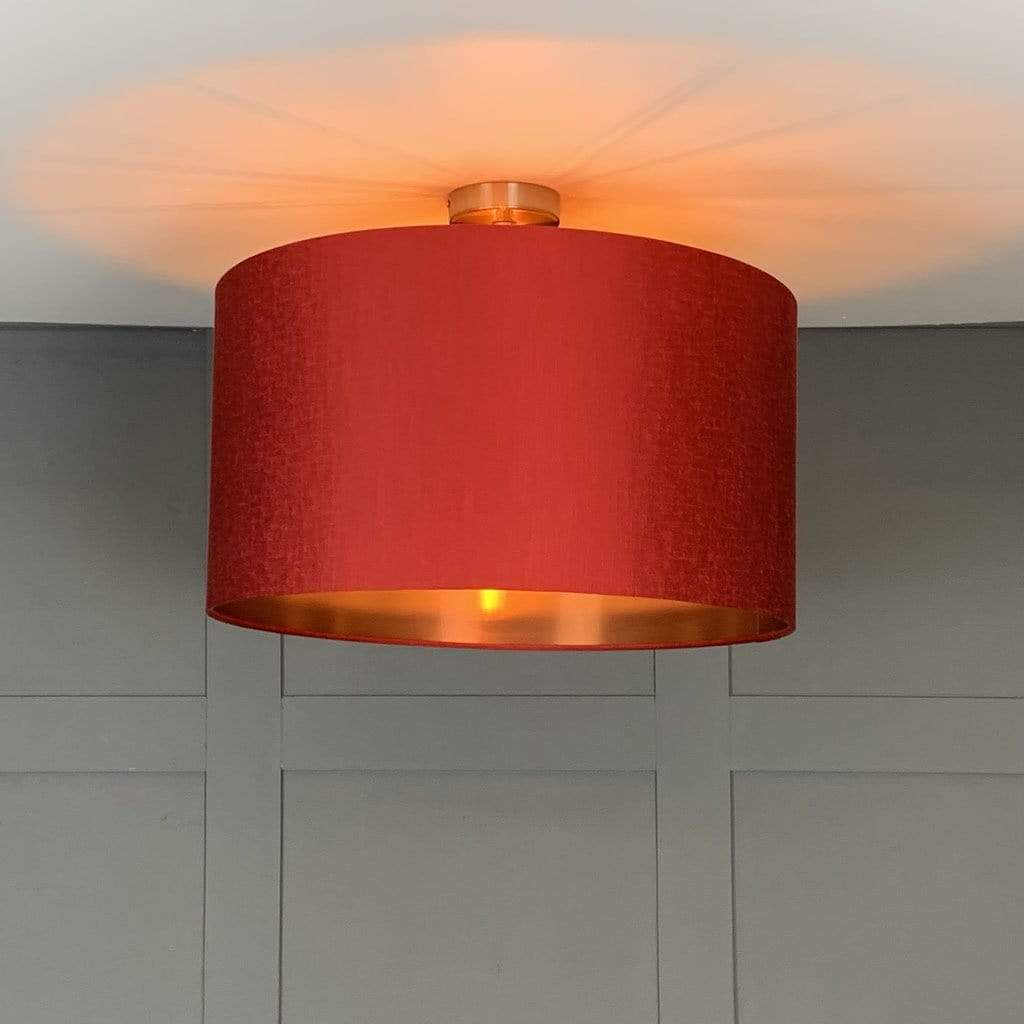Electrified Textured Red Shade with Matching Baffle