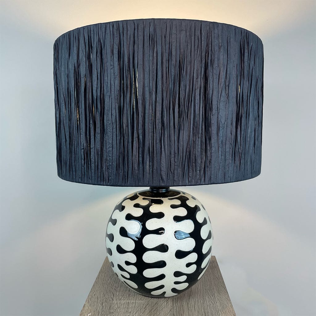 Elkorn Black & White Coral Ceramic Table Lamp with Choice of Shade