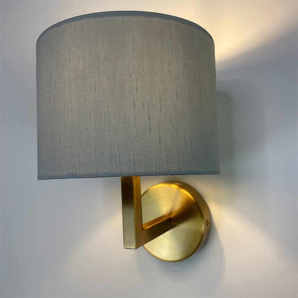 Emma Gold Wall Light with Rainstorm Faux Silk Shade