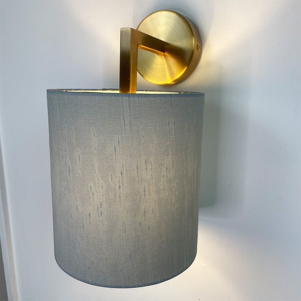 Emma Gold Wall Light with Rainstorm Faux Silk Shade