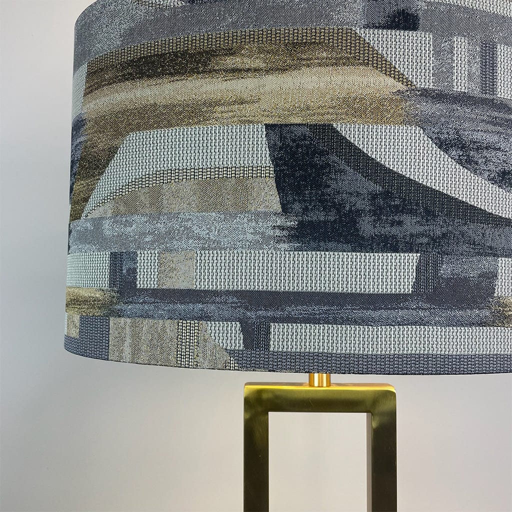 Fitzory Gold Floor Lamp with Berlin Ochre Lampshade