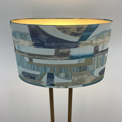 Fitzory Gold Floor Lamp with Berlin Teal Lampshade