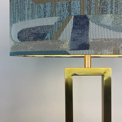 Fitzory Gold Floor Lamp with Berlin Teal Lampshade