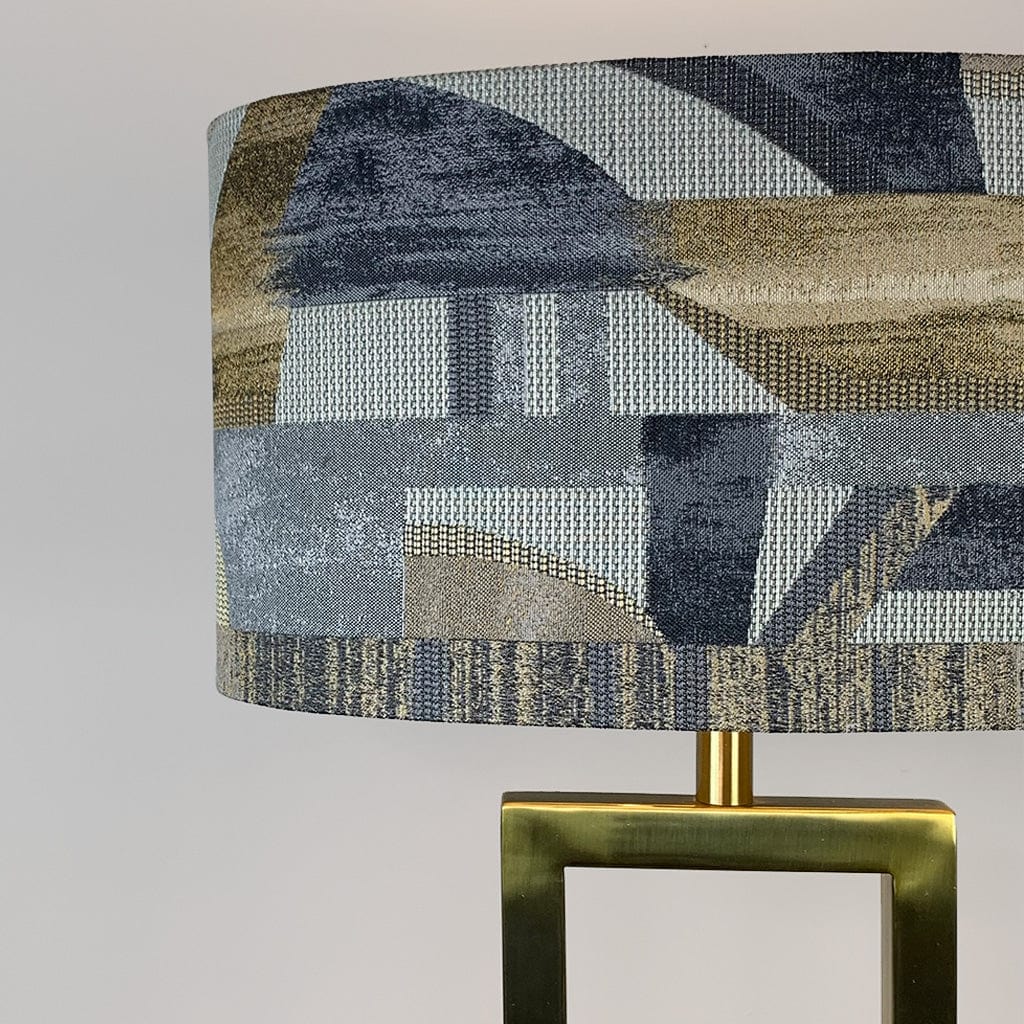 Fitzroy Brushed Gold Table Lamp with Berlin Ochre Oval Shade