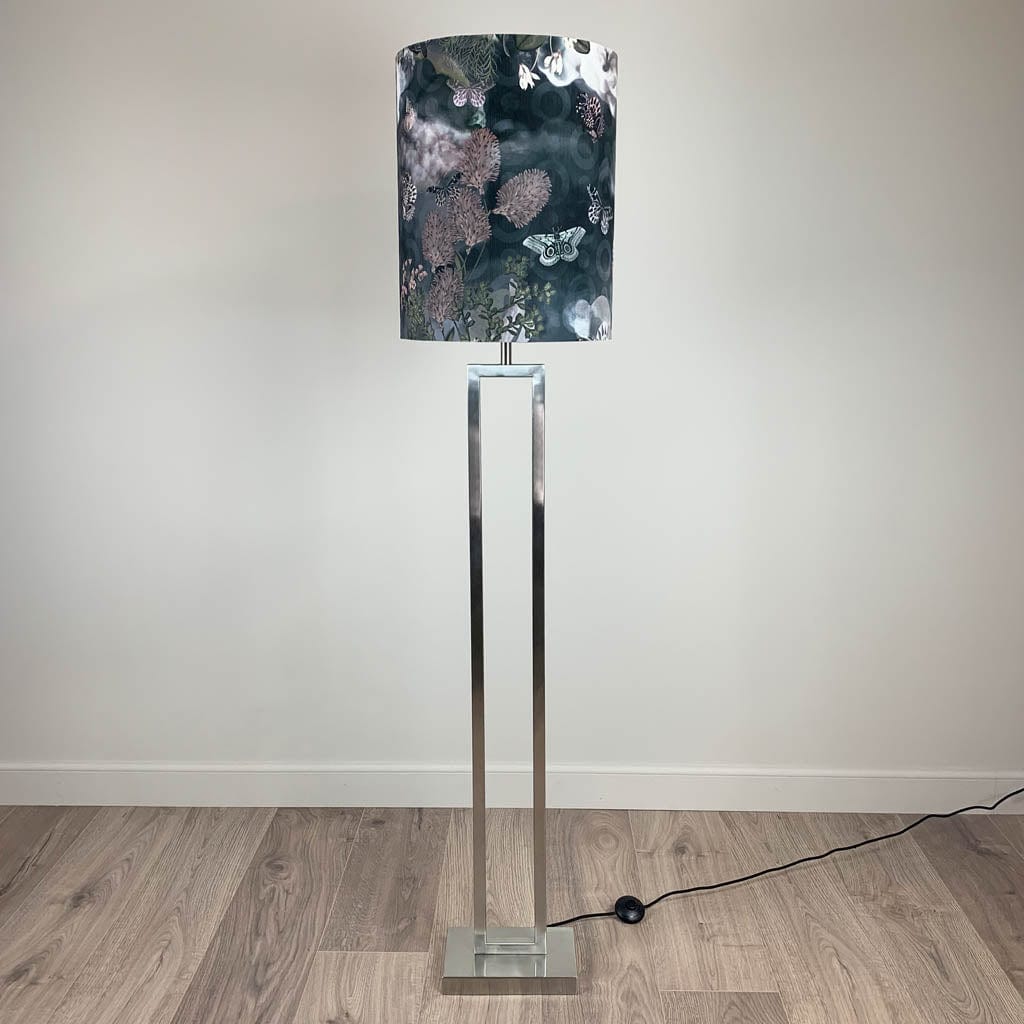 Fitzroy Brushed Steel Floor Lamp with Arte Moooi Memento Dusk Shade