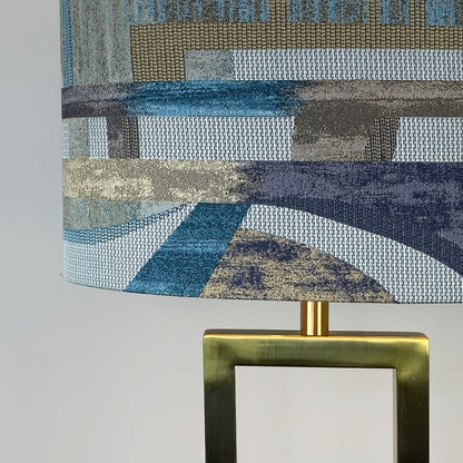 Fitzroy Brushed Gold Table Lamp with Berlin Teal Oval Shade