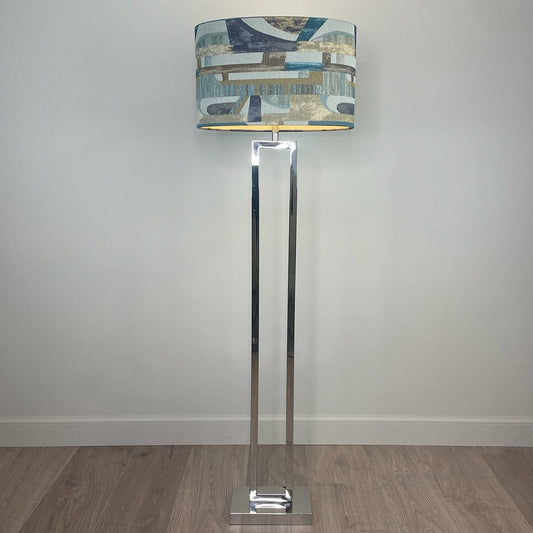 Fitzroy Polished Chrome Floor Lamp with Berlin Teal Shade