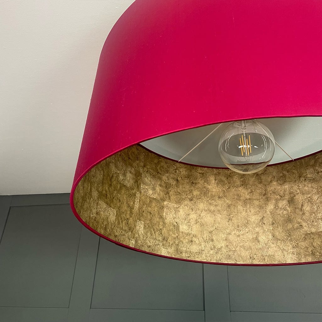 Fuchsia Pink Electrified Shade Lined with Anthology Marble Wallpaper