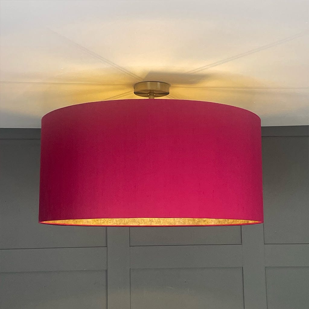 Fuchsia Pink Electrified Shade Lined with Anthology Marble Wallpaper