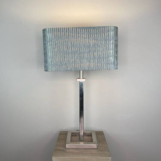 Aura Brushed Steel Table Lamp with Choice of Rectangle Shade