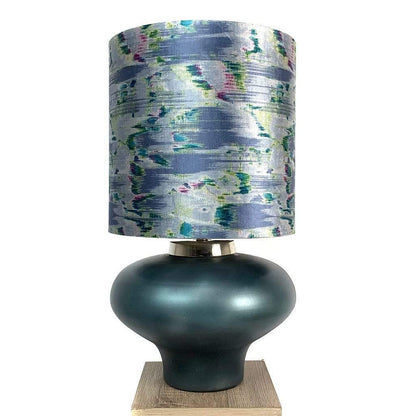 Rugari Enamel Malibu Finish Glass Table Lamp with Atmosphere Solaris Cornflower Shade