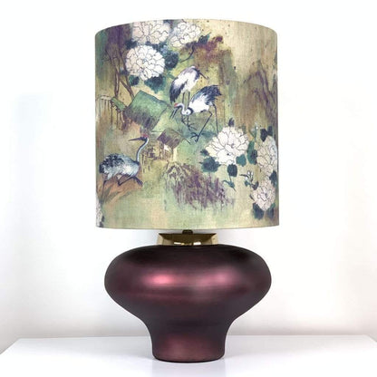 Rugari Enamel Sangria Finish Glass Table Lamp with Choice of Shade