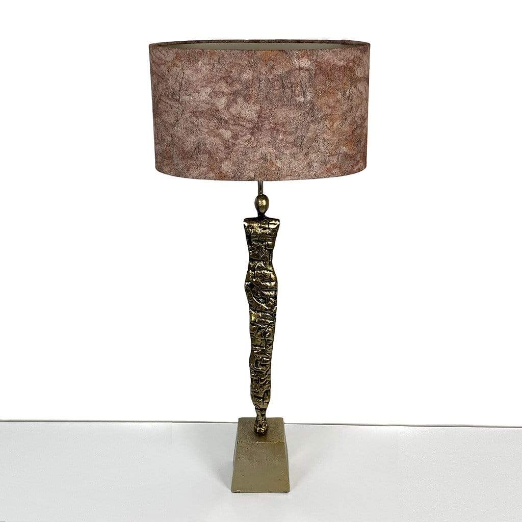 Shaman Antique Brass Table Lamp with Dynamic Copper Shade