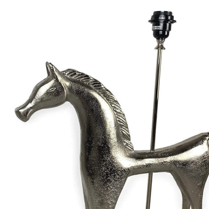 Etruscan Horse Nickel Finish Table Lamp with Hazel 1 Shade