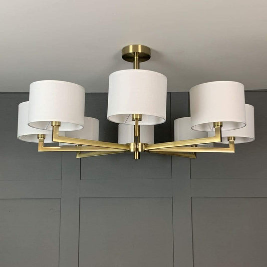 Hallburn Antique Brass 8 Light Ceiling Fitting