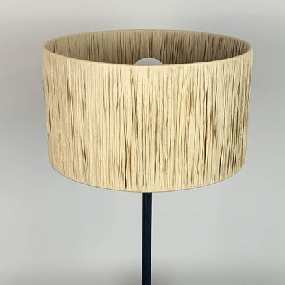 Belford Black Table Lamp with Natural Raffia Shade