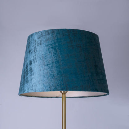 Belford Antique Brass Floor Lamp with Imagination Peacock Shade