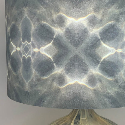 Lampshade in Julia Clare's Underworld Ripples Linen, Green Olive with Champagne Lining