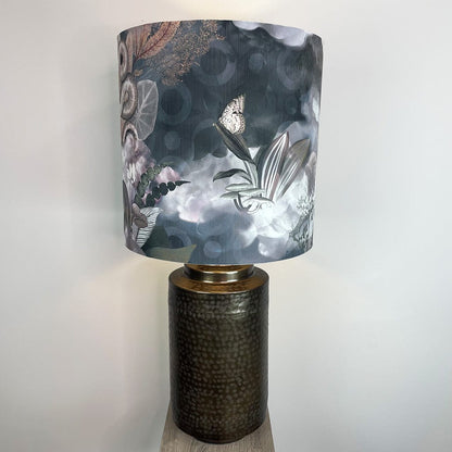 Large Antique Brass Pot Table Lamp with Arte Mooi Memento Shade