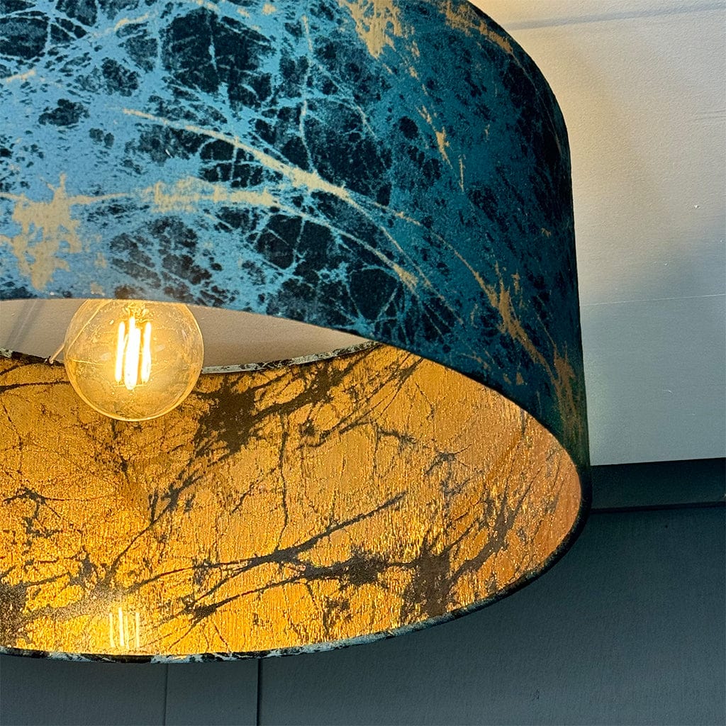 Electrified Lava Teal Pendant Lampshade with Clear Lining