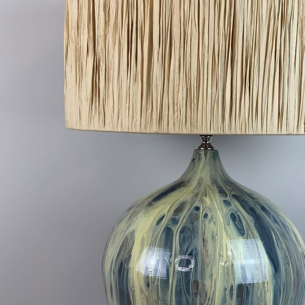 Loch Loma Table Lamp with Natural Raffia Shade