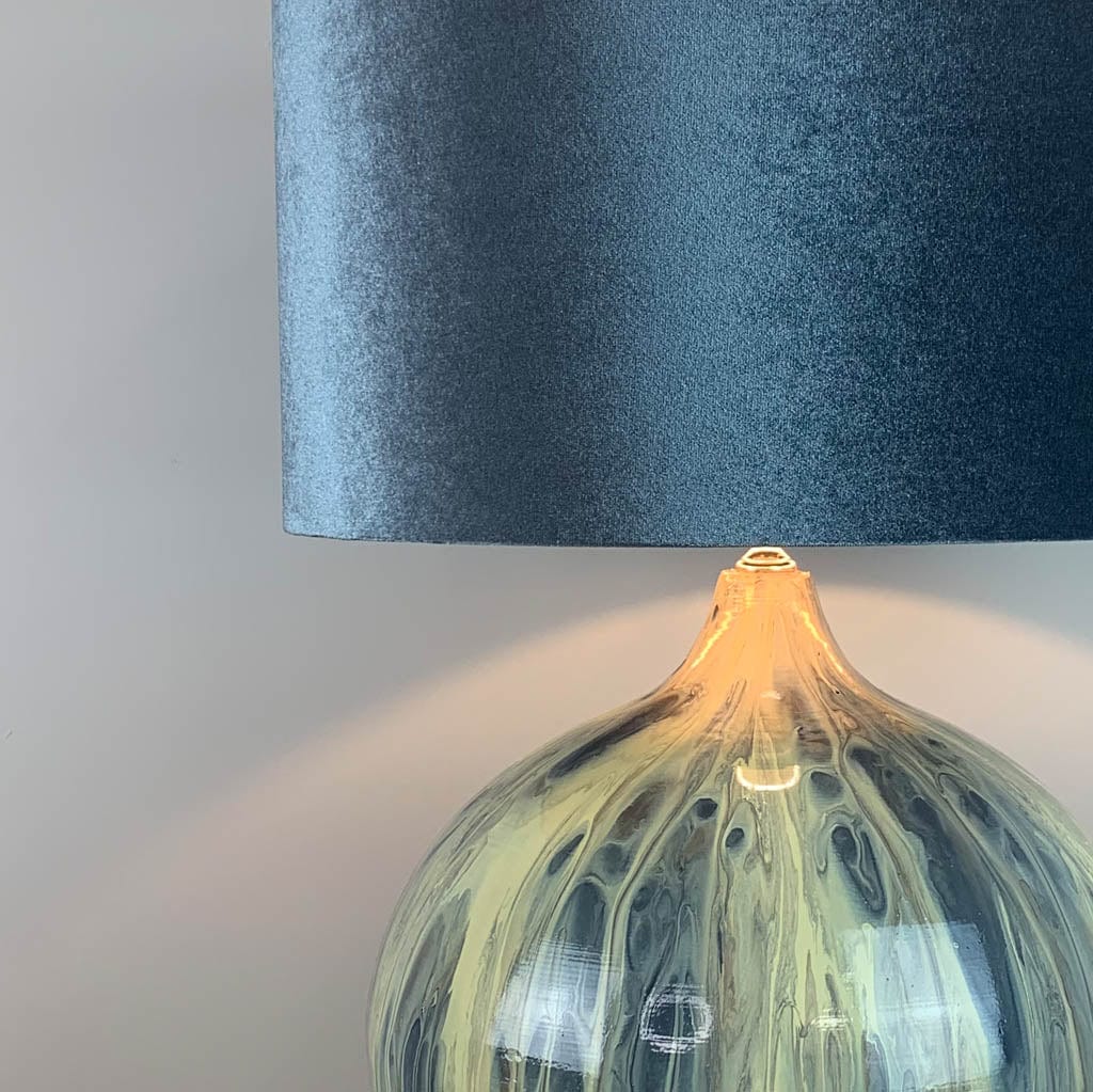 Loch Loma Table Lamp with Slate Grey Velvet Shade