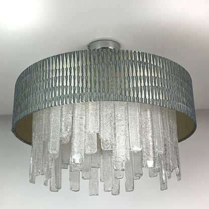 Lucerne Hand Cut Glass Ceiling Flush & Giotto Moonlight Shade
