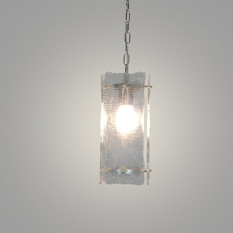 Luka Single Light Pendant with Ice Glass